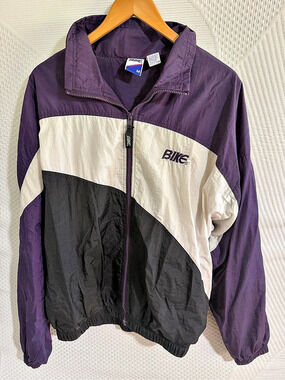 BIKE Color Block Jacket Purple & Black Medium
